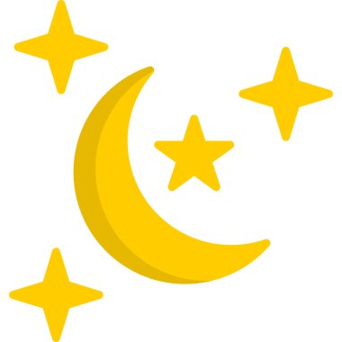 Ay yıldızları simgesi, vektör çizimi