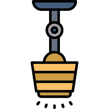 Bahçe küreği ikonu. Taslak bahçe küreği vektör simgesi rengi düz izole