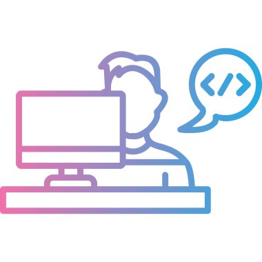 Programcı simgesi vektör illüstrasyonu