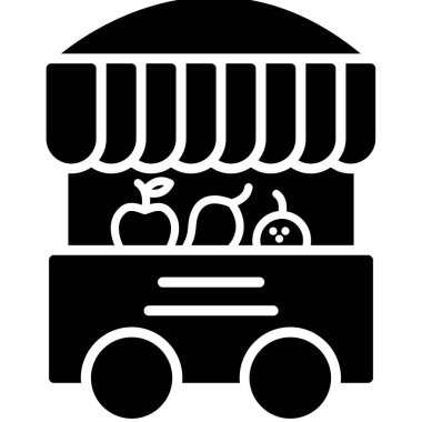 yiyecek vektörü kabartması düz simge