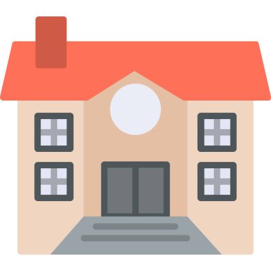 ev düz simgesi, vektör illüstrasyonu