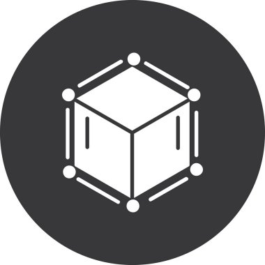 küp simge vektör çizim