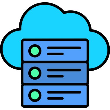 Bulut veritabanı sunucu simgesi - taslak biçimi