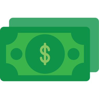 Dolar gagası vektörü düz renk simgesi