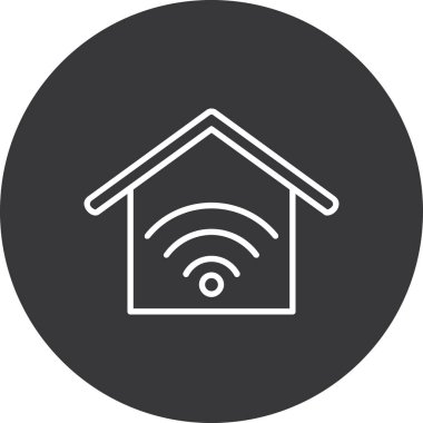 Kablosuz ağ simgesi. Beyaz arkaplanda izole edilmiş web tasarımı için kablosuz vektör simgesinin basit çizimi