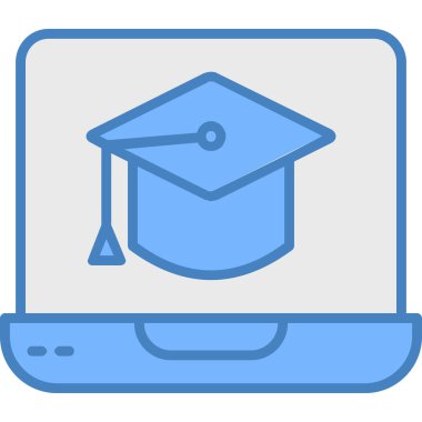 eğitim çevrimiçi öğrenme simgesi ana hatlar biçiminde