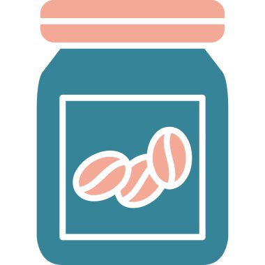 Kavanoz. Beyaz arkaplanda basit web simgesi çizimi