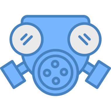 Gaz maskesi. Basit resimleme