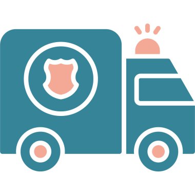 Polis arabası düz tasarım ikonu. polis vektör simgesi