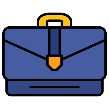 çanta simgesi renk ana hatları vektörü