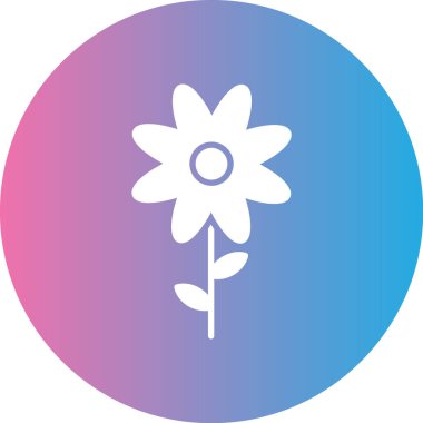 Çiçek ve arkaplan simgesinin vektör illüstrasyonu