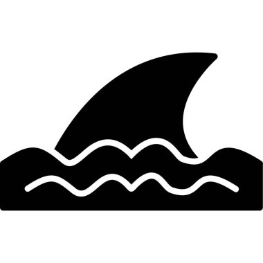 köpekbalığı siyah siluet vektörü