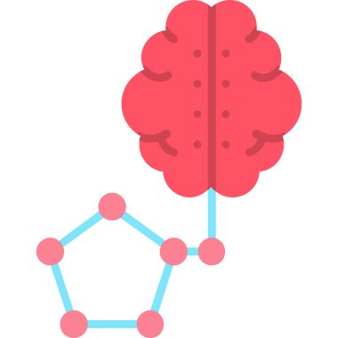 Beyin simgesi, vektör illüstrasyonu