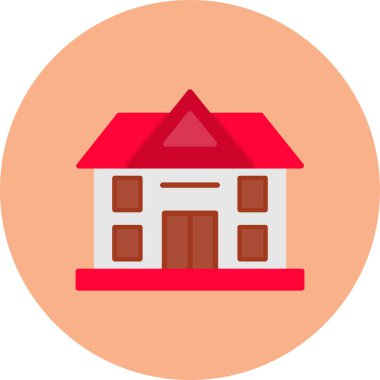 Bina. Web simgesi basit illüstrasyon