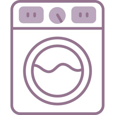 Çamaşır makinesi. Web simgesi vektör illüstrasyonu