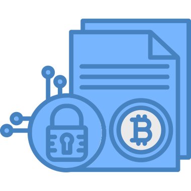 Bitcoin güvenli kilit simgesi doldurulmuş dış hat biçimi