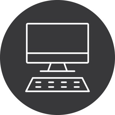 Ekran simgesi ile bilgisayar monitörü. vektör illüstrasyonu