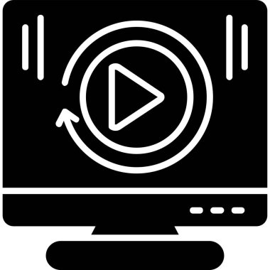 video oynatıcı simgesi, vektör illüstrasyonu