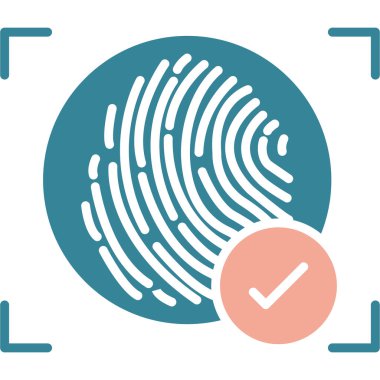 parmak izi simgesi, vektör çizimi