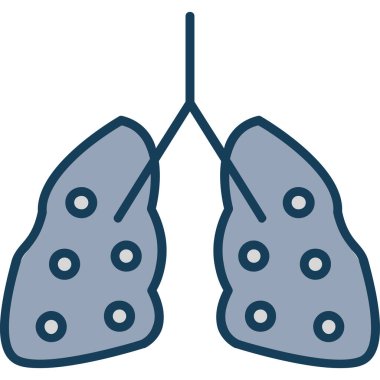 Ciğerler. Web simgesi basit illüstrasyon