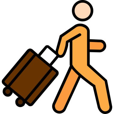 Bavul ikonlu adam. renk tasarımı