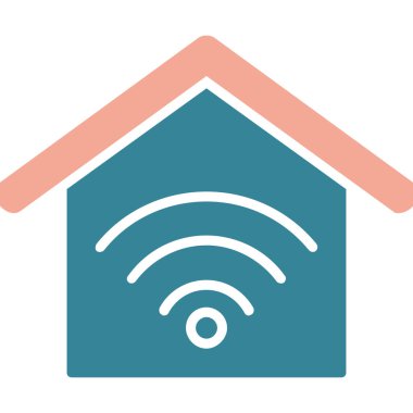 ev internet vektör simgesi. biçim iki renkli düz sembol, yumuşak mavi sembol, yuvarlak açılar, beyaz arkaplan.