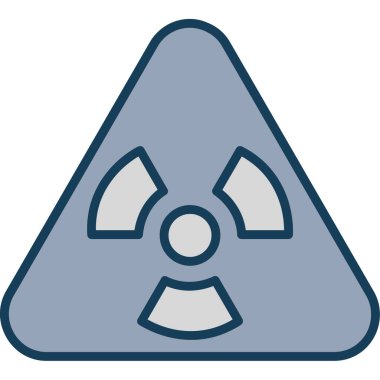 Nükleer ikon. Web için basit radyasyon vektör simgeleri çizimi