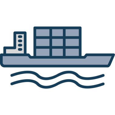 Gemi. Web simgesi basit illüstrasyon