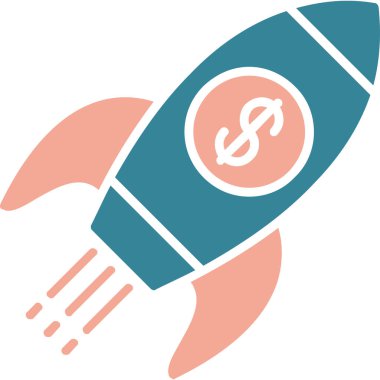 Roket simgesini başlat. vektör illüstrasyonu