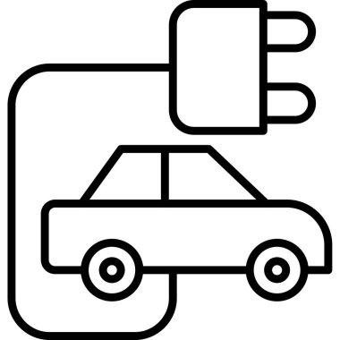 araba elektrik yükleme simgesi ana hat biçiminde