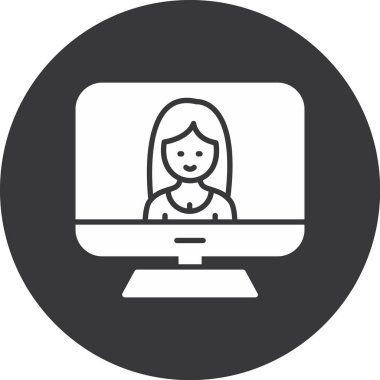 dizüstü bilgisayar vektör çizim ile kız