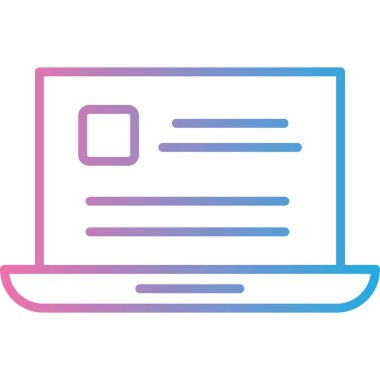 Dizüstü bilgisayar simgesi vektör çizimi