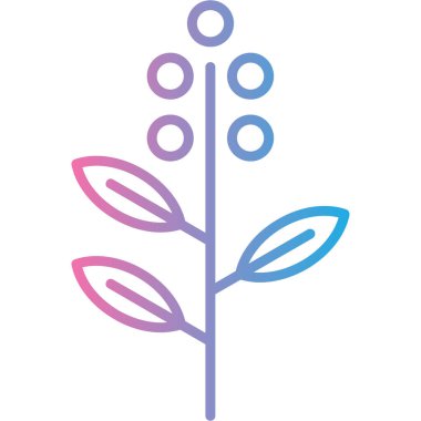 Yaprak vektör illüstrasyon tasarımlı çiçek dalı