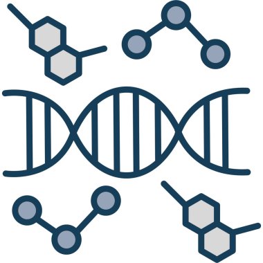 DNA molekül ikonu. Web için DNA molekül vektör simgesinin özet çizimi