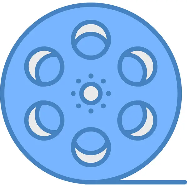 Sinema filmi ana hatlarıyla doldurulmuş makara simgesi