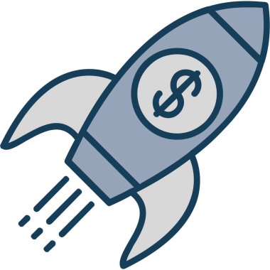 Başlangıç roket fırlatma simgesi - taslak biçimi