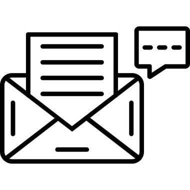 e- posta iletisi simgesi ana hatları vektörü. ileti zarfı