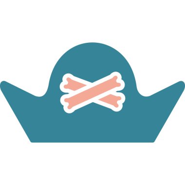 izole edilmiş renkli korsan şapka simgesi