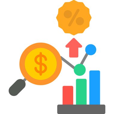 iş grafiği düz simgesi