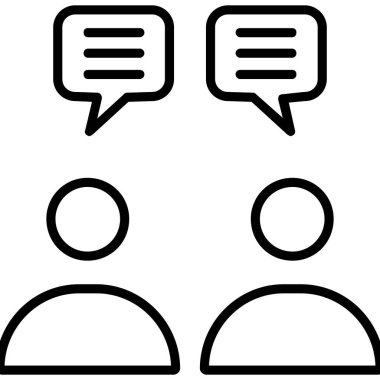 tartışma toplantı simgesi, özet biçimi, vektör illüstrasyonu