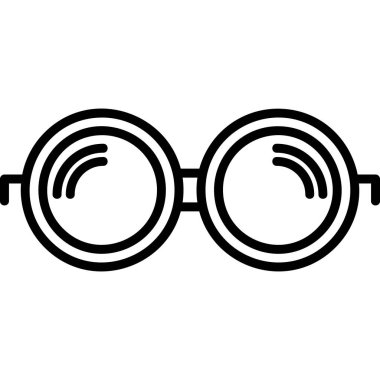 Web ve mobil uygulaması tasarımı, gözlük logo kavramı için beyaz arka plan üzerinde izole gözlük simge vektör