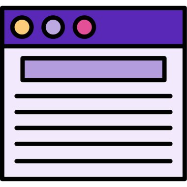 Web sayfası ikon vektör illüstrasyonu