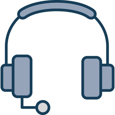 Kulaklık. Web simgesi basit illüstrasyon