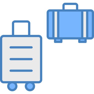 Bavul. Web simgesi basit illüstrasyon