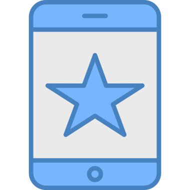 Yıldız ekranlı akıllı telefon, basit tasarım simgesi