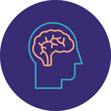 beyin ikonu vektör illüstrasyonu