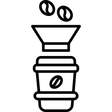 Kahve fincanı ikonu ana hatları vektörü. Sıcak içecek. iç