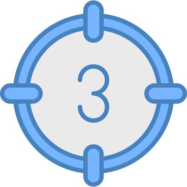 Tek bir mavi iki numaranın vektör illüstrasyonu