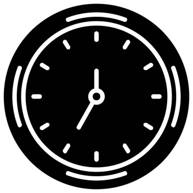 Saat simgesi. düz dizayn. vektör illüstrasyonu