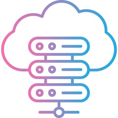 Bulut Hesaplama. Web simgesi basit illüstrasyon